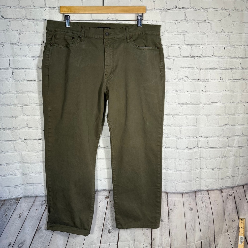 Lucky Brand Mens Olive Green Straight Leg 5-Pocket Pants 38
